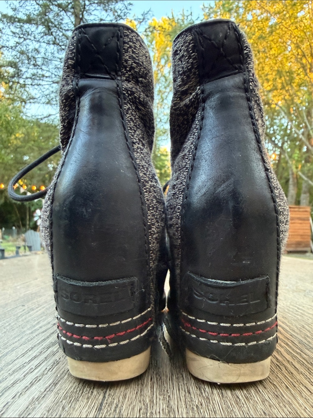 Sorel Gray and Black Lace-Up Women's Boots - Picture 6 of 7